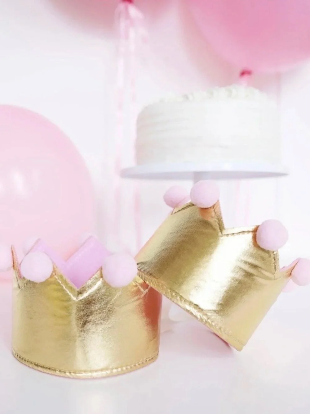 My Mind's Eye Princess Felt Crown - Gold and pink